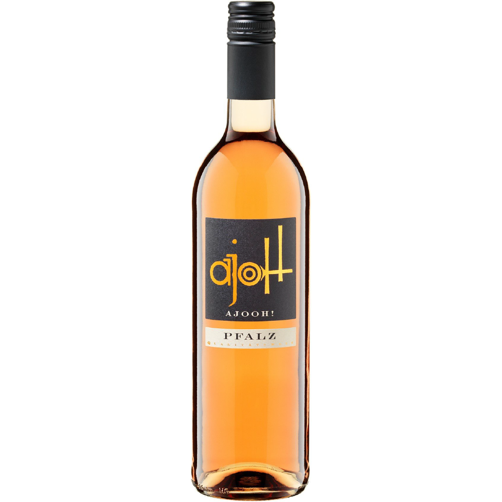 Weinflasche Rosé, 0,75 orangene Schrift mit Drehverschluss